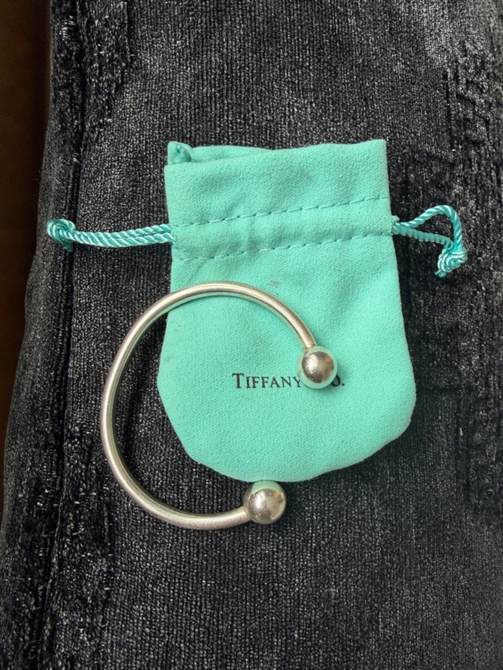 Tiffany & Co. Sterling Silver Open Cuff with Tiffany Blue Pouch